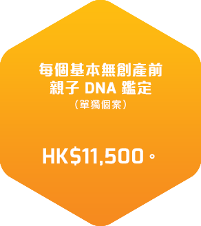 每個基本無創產前親子DNA鑑定（單獨個案）費用由港幣11,500起